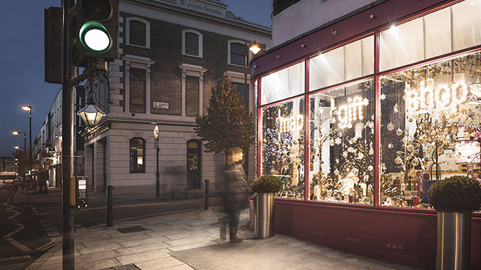 Lyndon Goode Architects, Map Gift Shop exterior and window display