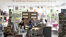 View of shop interior looking towards the selling counter
